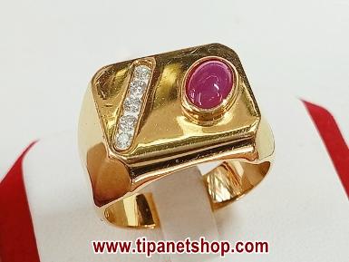 TN25577 แหวนทับทิมเพชร ไซท์ 58