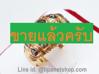 TN24950 แหวนเพชรซีก 2 แถว รองซับ ไซท์ 52