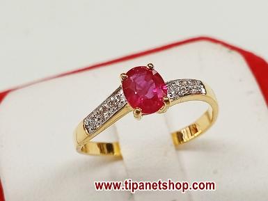 TN25535 แหวนทับทิมบ่าเพชร ไซท์ 51