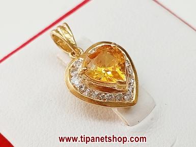 TN25568 จี้ซิทรีนหัวใจล้อมเพชร