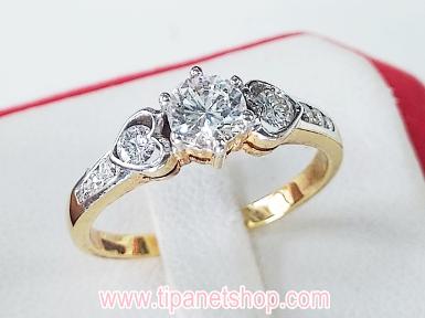 แหวนแต่งงาน แหวนชูเพชร 0.51 กะรัต บ่าเพชร ไซท์ 55 / TN24012