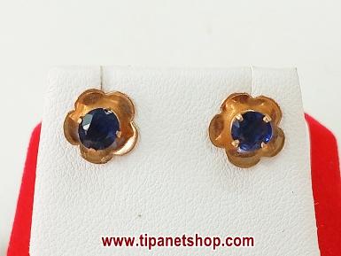 TN25547 ต่างหูไพลินโบราณ