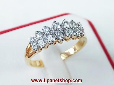 TN25484 แหวนเพชร2แถวเกาะเตย ไซท์ 55