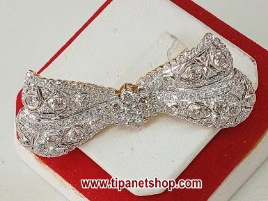 TN25240 เข็มกลัดจี้โบว์เพชร