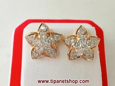 TN25530 ต่างหูกระจุกเพชรรูปดาว