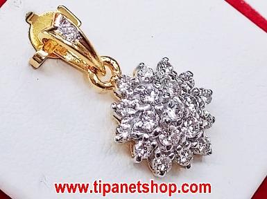 TN25285 จี้กระจุกล้อมเพชร 1.2 ซม.