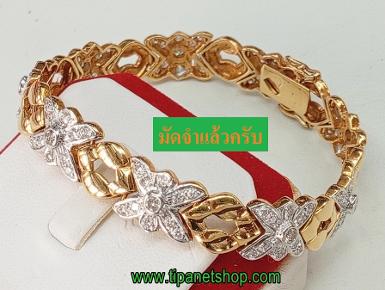 TN25499 สร้อยมือเลทเพชร ยาว 16.5 ซม.