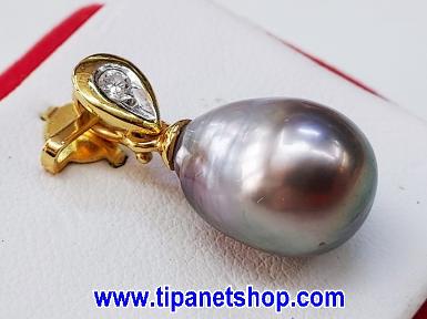 TN25258 จี้มุกเซาท์ซีดำเพชร