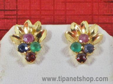 TN24591 ต่างหูแฟนซีพลอย4สี