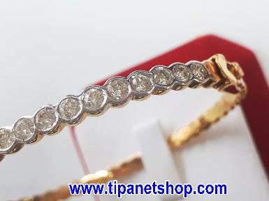 TN24991 กำไลเพชรแถวฝั่งหุ้ม 2.20 กะรัต ขนาด 5.5 ซม.