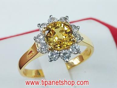 TN25234 แหวนบุษล้อมเพชร ไซท์ 54